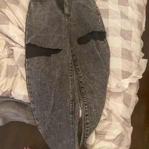 Pretty little thing wide leg split hem jeans new with tags!